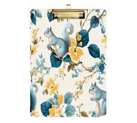 Paradise Squirrel Mini porte-bloc en plastique blanc cassé avec trou standard pour planche à clip enseignant Taille 9 x 12,5 Tabla para escribir con Clip Gold Hold