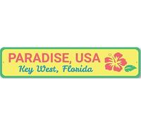 Paradise USA Key West Florida Fun Destination Sign Home Decor Metal