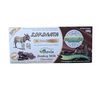 PARADOSIAKA Barre de chocolat au lait d'âne avec stévia naturelle sucrée sans gluten - 1 paquet de 100 g