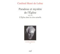 Paradoxe et mystere de l'eglise Henri de Lubac (Auteur)
