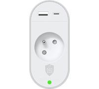 Parafoudre 1 prise Type E 540J + 2 ports USB C PD Grise et Blanche + Garantie à vie Force Power Lite