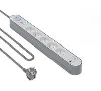 Parafoudre 5 prises Force Power avec USB A+C 1,5 m Gris et Blanc Gris et Blanc G