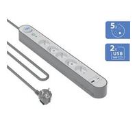 Bigben Connected Parafoudre Force Power Lite 5 prises 800J USB A+C 1,5 m Gris/Blanc Garanti à vie