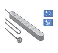Bigben Connected Parafoudre Force Power Lite 5 prises 800J USB A+C 1,5 m Gris/Blanc Garanti à vie