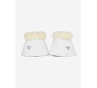 Paraglomi per cavalli in similpelle bianca con bordo in pelo super morbido e chiusura a strappo extra full