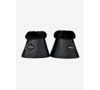 Paraglomi per cavalli in similpelle nera con chiusura in velcrocon bordo in pelo super morbido extra full