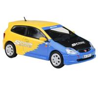 Paragon Honda Civic Type R EP3 2001 Bleu et jaune avec cuillère à capuche noire Sports 1/64 modèles de voiture modèle moulé sous pression
