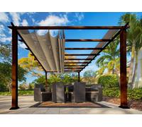 Paragon Outdoor Pergola en aluminium Florenz 1116 imitation bois brun foncé/marron 350x505x236 cm