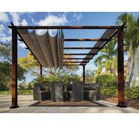 Paragon Outdoor Pergola en aluminium Florida 1111 imitation bois brun foncé 350x350x235 cm