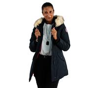 paragoose nina navy Doudoune Courte Femme Hiver Chaude Imperméable Avec Capuche À Fourrure - navy, XS