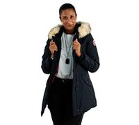 paragoose nina navy Doudoune Courte Femme Hiver Chaude Imperméable Avec Capuche À Fourrure - navy, XXL