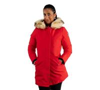 Paragoose Nina Rouge Doudoune Courte Femme Hiver Chaude Imperméable avec Capuche À Fourrure - Rouge, M
