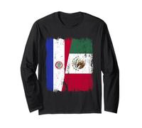 Paraguay Mexique Demi-Drapeau Patrimoine Mexicain paraguayen Manche Longue