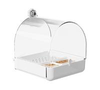 Parakeet Bird Bath | Pull-Out Transparent Multifunctional Parrot Feeder | 18.5×17×16cm/7.28×6.69×6.3 Inch Bird Bath And Feeder For Lovebirds Canaries