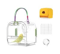 Parakeet Bird Cage, Foldable Nest with Easy-Clean Pull-Out Tray, Spacious Breathable Interior, 7.2x7.2x6.69 inches Ideal for Cockatiels, Lovebirds, Bird Nesting Supplies