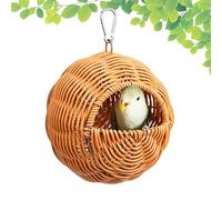 Parakeet Bird House - Decorative Parrot Nesting Habitat for Outdoors, Weather Resistant Natural Wood with Secure Mounting Hardware & Ventilation Ports for Garden, Patio and Trees