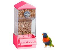 Parakeet Feeder - Automatic External Parrot Feeder | 8.5x7.5x21cm Clear Anti-Splash Food Container Easy Mounting Dining Equipment for Birds Robins Parakeet Cockatiel Finch Canary Cockatoo