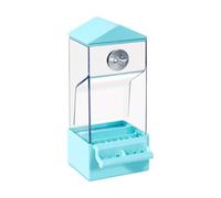 Parakeet Feeder - Automatic External Parrot Feeder | 8.5x7.5x21cm Clear Anti-Splash Food Container Easy Mounting Dining Equipment for Birds Robins Parakeet Cockatiel Finch Canary Cockatoo