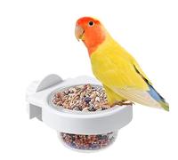 Parakeet Food Dish, Bird Feeding Dish Cups, 3.78x2.83x1.65 inches Chinchilla Cage Accessories, Aviary Feeder Bowl, Food Supplies, Water Bowls with Clamp for African Greys Conure