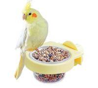 Parakeet Food Dish, Large Bird, Feeding Dish Cups, 3.78x2.83x1.65 inches, Long Lasting Chinchilla Cage Accessories, Water Bowls with Clamp, Perfect for African Greys and Other Birds