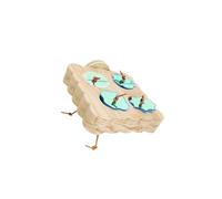 Parakeet Foraging Toy, Wooden Bird Slow Feeder, 2 Diferent Shape Enrichment Training Toy with Perches, Cage Accessories for Small Birds, Parakeets, Cockatiels, and Parrots