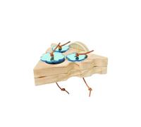 Parakeet Foraging Toy, Wooden Bird Slow Feeder, 2 Diferent Shape Enrichment Training Toy with Perches, Cage Accessories for Small Birds, Parakeets, Cockatiels, and Parrots