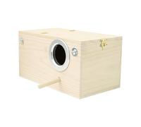 Parakeet Nesting Box - Natural Wooden Bird House With Perch | 24,5 x 13 x 13 cm Breeding Box Openable Lid Easy Clean | For Lovebirds Finches African Grey Cockatoos Cockatiels Conures Mynah Macaws