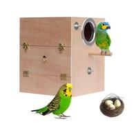 Parakeet Nesting Box - Wood Stainless Steel 18 x 18 x 26 cm | Wooden Parrot Breeding Box Cage | Aviary Mating Nest House For Parakeet Cockatiel Conure And Small Birds Breeding Nesting