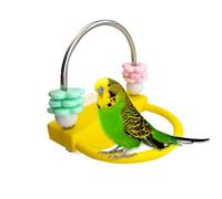 Parakeet Perch - Interactive Rotating Rings Bird Resting Stand | Enrichment Toy for Climbing, Exploring, and Training Cockatiel, Lovebird, Macaw Or Small Birds Encourages Activity and Mental