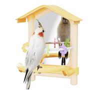 Parakeet Toys, Bird Mirror, Chewing Playground Set, Colorful Pet Accessories for Outdoor Use, Yard, Garden, Patio, Balcony, Window, Chicken Coop, Hammock Fun 6.46x5.91x8.15 inches