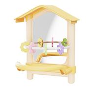 Parakeet Toys, Bird Mirror Decoration, 6.46x5.91x8.15 inches, Chewing and Climbing Playground Set, Bright Interactive Design, Ideal for Garden, Balcony, Chicken Hammock, Window