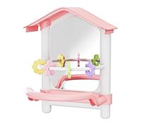 Parakeet Toys - Bird Mirror Decoration with Chewable Play Design | Pet Supplies for Parakeets, Budgies, Cockatiels, Indoor Outdoor Cage Playground, Yard Garden Patio Balcony Window Chicken Hammock