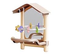 Parakeet Toys, Bird Mirror Playground Accessory, Chewable Pet Supplies for Small Birds, Hanging Cage Decoration Fun Interaction, Yard Garden Balcony Window Courtyard Hammock, 16.4x15x20.7cm Acrylic