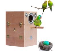 Parakeit Häckningsbox - Cage d'accouplement de perroquet de nid d'oiseau en bois | Hwartwise avec Perch House pour Coccatiel Lovebird Finch perroquets Canarywood, Cassada, Pigeons, Undlaa, Para