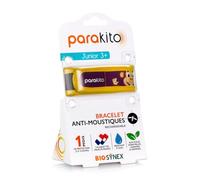 PARAKITO - Bracelet Anti-Moustiques Rechargeable - 2 Recharges Incluses - 1 Mois d'Utilisation - Sans DEET - Motif Singe - Taille Junior 3+