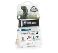 PARAKITO - Bracelet Anti-Moustiques Réutilisable - 2 Plaquettes Incluses aux Huiles Essentielles - 1 Mois de Protection - Sans DEET - Taille Adulte (Jurassic World)