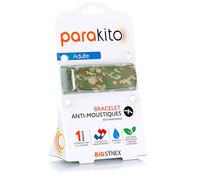 BIOSYNEX - PARAKITO - Bracelet Anti-Moustiques Rechargeable - 2 Recharges Incluses - 1 Mois d'Utilisation - Sans DEET - Motif Camouflage - Taille Adulte