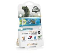 PARAKITO - Bracelet Anti-Moustiques Réutilisable - 2 Plaquettes Incluses aux Huiles Essentielles - 1 Mois de Protection - Sans DEET - Taille Junior 3+ (Jurassic World Bleu)