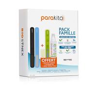 PARAKITO - Bracelets Anti-Moustiques Réutilisables - Pack Famille - 3 Bracelets + 1 Spray Offert - 6 Plaquettes Incluses aux Huiles Essentielles - Sans DEET (2 Adultes+1 Junior)