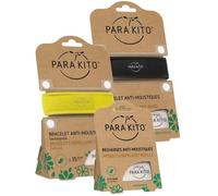 Parakito - Protection Antimoustique Naturelle - Kit 2 X Para'kito Bracelet (Noir Et Jaune) + 1 X Recharge Para'kito Pour Bracelet