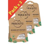 Parakito - Protection Antimoustique Naturelle - Recharges Para'kito Pour Bracelet Et Clip - Lot De 3 X 2: Sports Et Loisirs