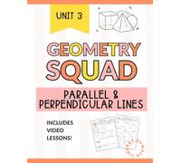 Parallel & Perpendicular Lines Geometry Workbook: Parallel Lines cut by a Transversal, Special Angle Pairs, Slope of Parallel & Perpendicular Lines for Grades 8-12