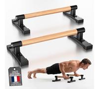 Parallettes, Barres parallèles pour Calisthenics, barres de musculation pour pompes, équilibres sur les mains et entraînement de force avec poignées en bois de hêtre, Équipement de fitness