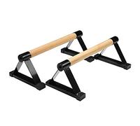 Parallettes en bois, Pousses en Bois Barre de Soutien Press-Up Support Musculaire Entraînement Fitness Calisthéniques Handstand Équipement Intérieur, Homme, Noir , taille unique