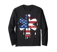 Paramédic EMT First Responder EMS American Flag USA Drip Manche Longue
