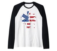 Paramédic EMT First Responder EMS American Flag USA Drip Manche Raglan
