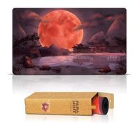 Paramint Blood Moon Shinto Temple (Bords Cousus) - Tapis de Jeu MTG - Compatible avec Les Tapis de Jeu Magic: The Gathering - Jouez à MTG, Yugioh, TCG - Tapis de Jeu aux Designs Originaux