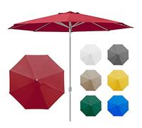 paramondo Interpara Parasol Pour Jardin Balcon Et Terrasse, Pliable, Avec Manivelle, 3,5m Rond/Bordeaux/Armature (Argent)