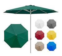 paramondo Interpara Parasol Pour Jardin Balcon Et Terrasse, Pliable, Avec Manivelle, 3,5m Rond/Vert/Armature (Argent)