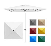paramondo Interpara Parasol Pour Jardin Balcon Et Terrasse, Pliable, Avec Manivelle, Carré 3 x 3m / Blanc/Armature (Anthracite)
